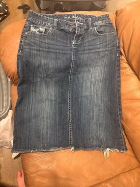 Maurices Blue Denim Pencil Skirt